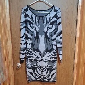 Bold Tiger Print Sweater Dress * Hold For Shalina*